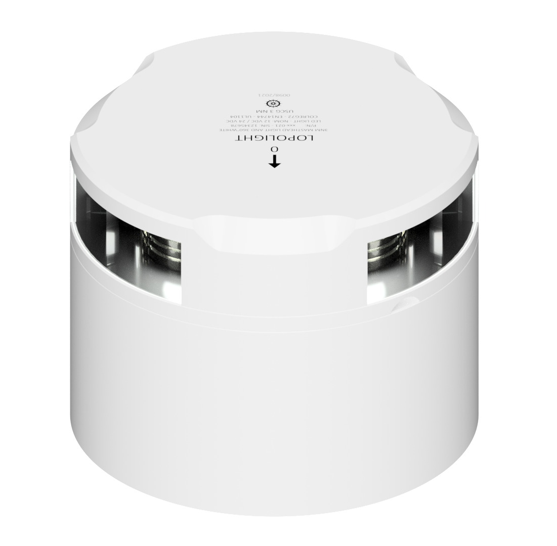 3nm Masthead/360° White, white ceramic coated